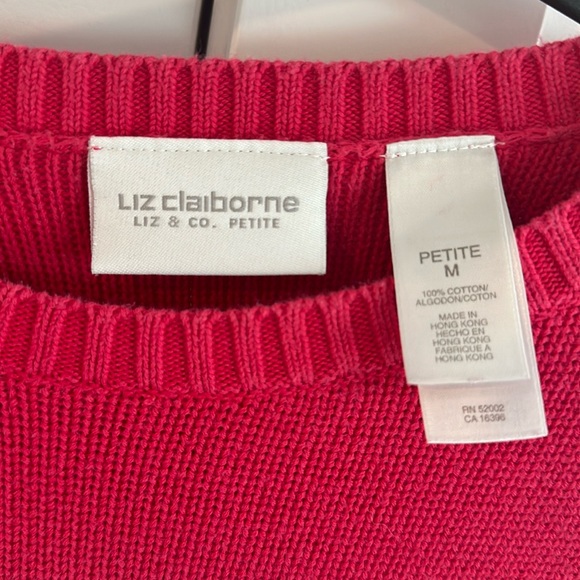 Cotton crew neck hot pink vintage horizontal striped knit sweater skate - Picture 2 of 5